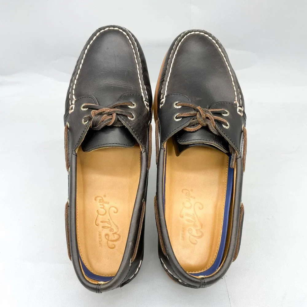Sperry Gold Cup Authentic Original Boat Shoe Mens 12W Dark Brown Preppy Nautical